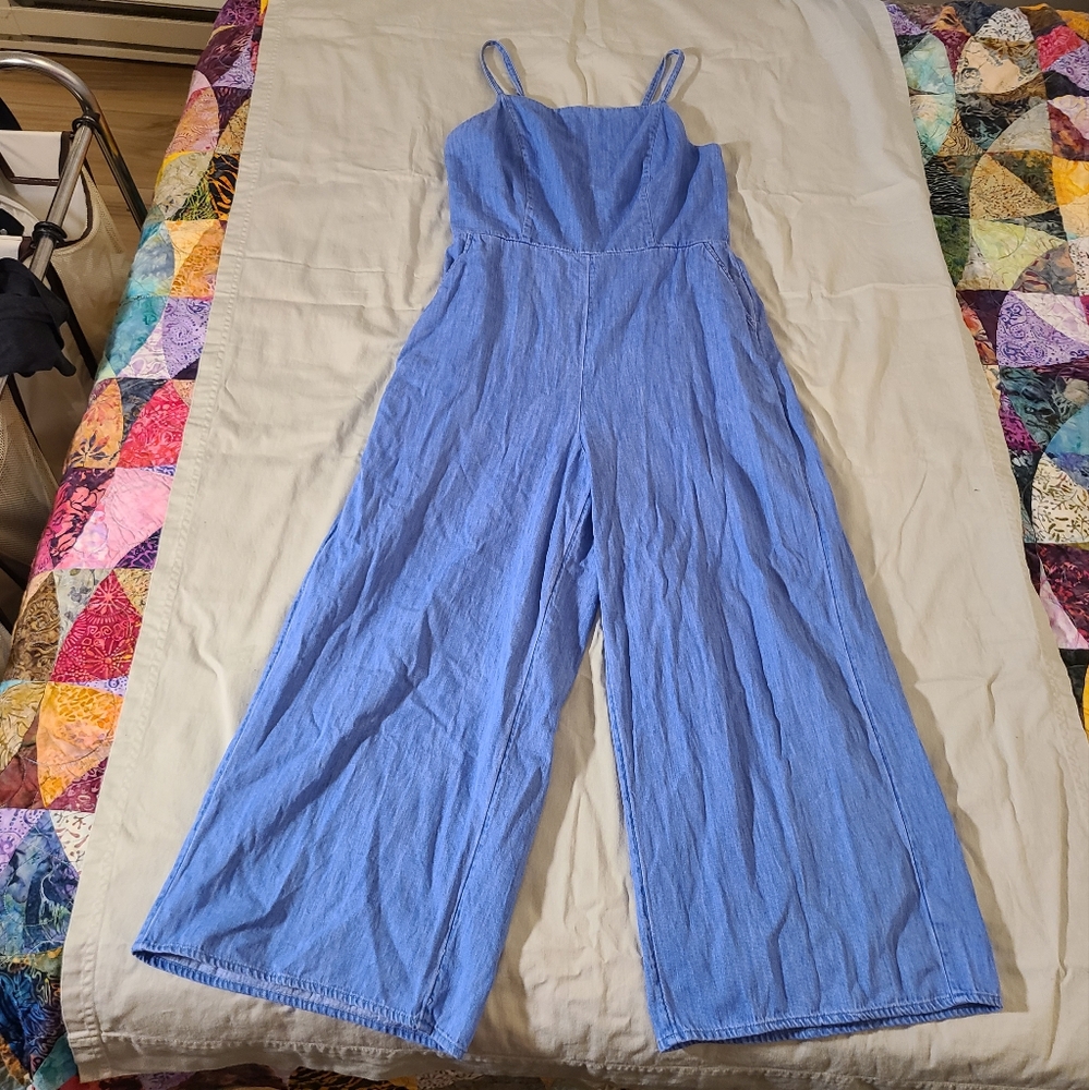 Chambray Jumpsuit With Pockets